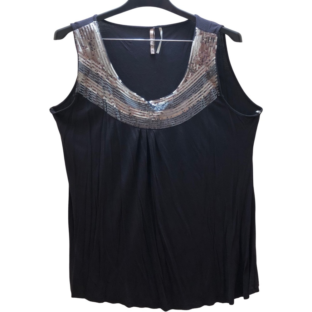 Kiscne 2X Tank Top with Sequin Detail